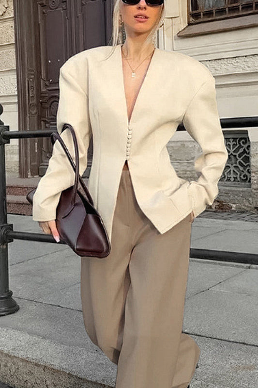 Seorin Cream Tailored Blazer