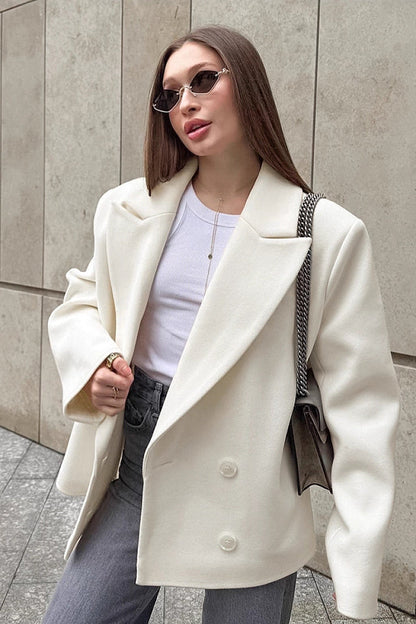 Yura Ivory Oversized Wool Coat
