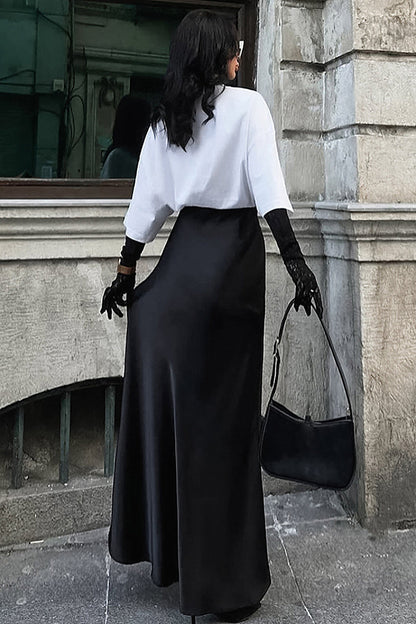 Sian Champagne Satin Maxi Skirt