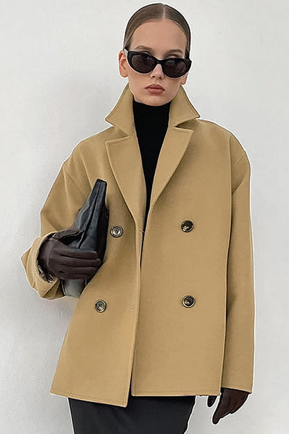 Areum Camel Woolen Short Coat