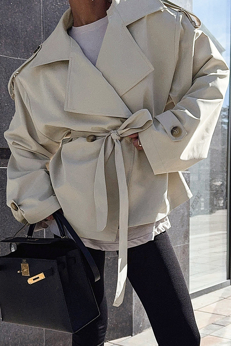 Sae Cream Belted Trench Jacket