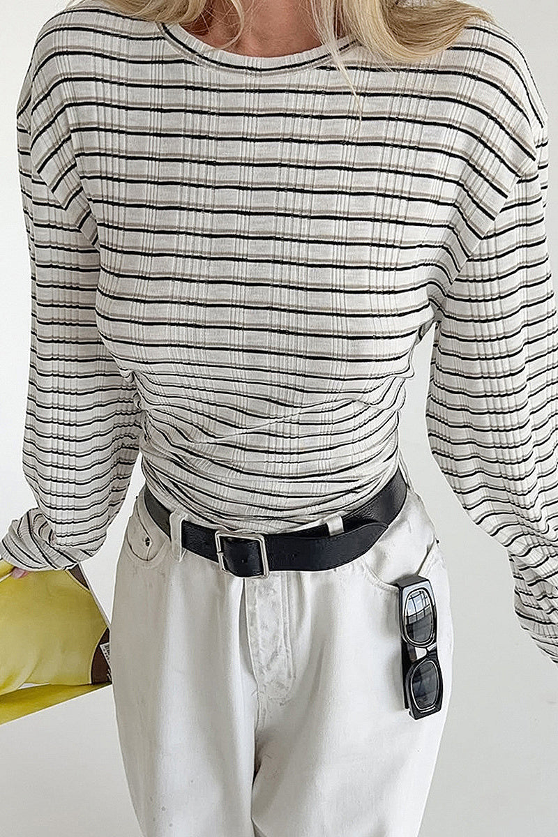 Byeol Striped Knit Long-Sleeve Top