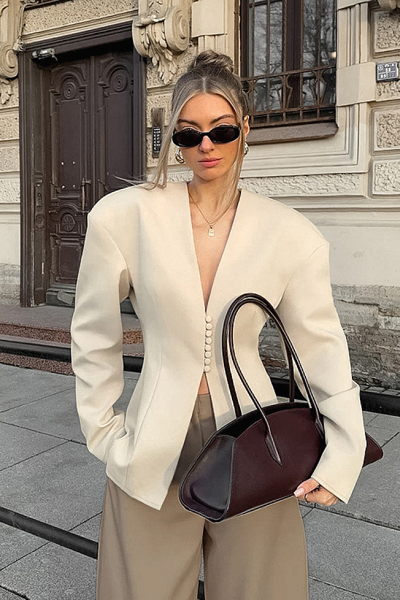 Seorin Cream Tailored Blazer