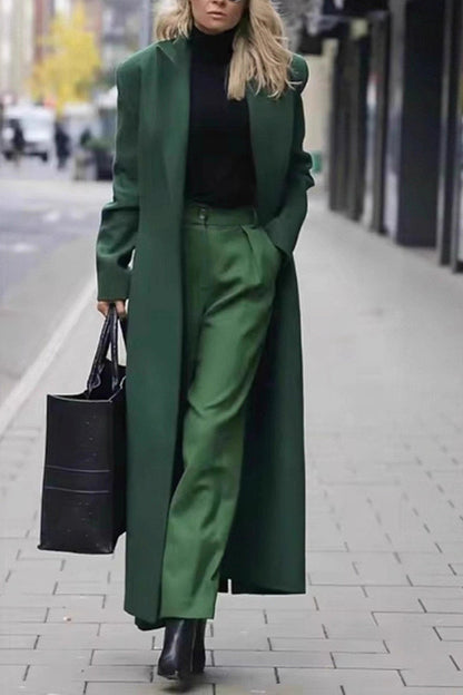 Mira Black Long Wool Coat