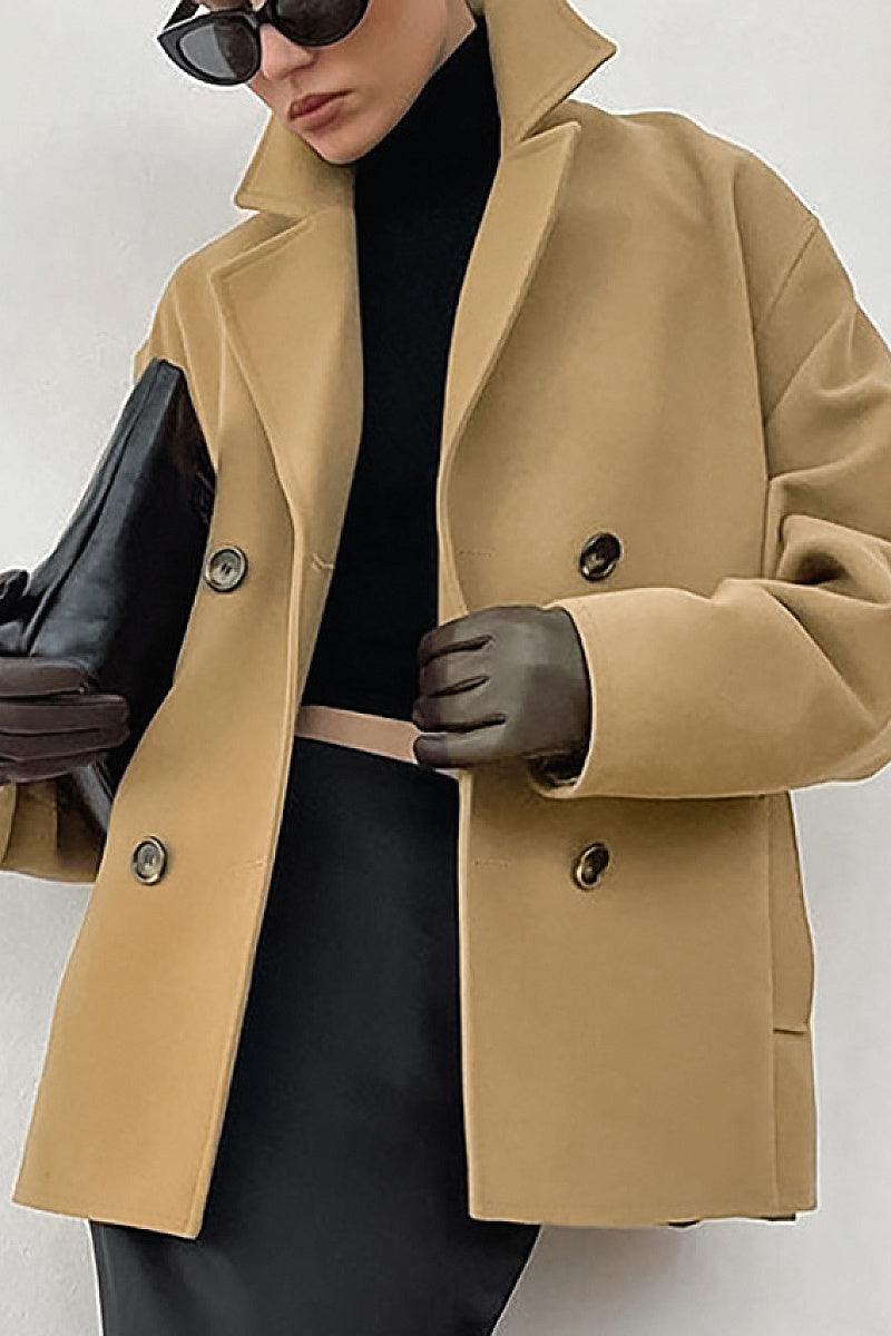 Areum Camel Woolen Short Coat