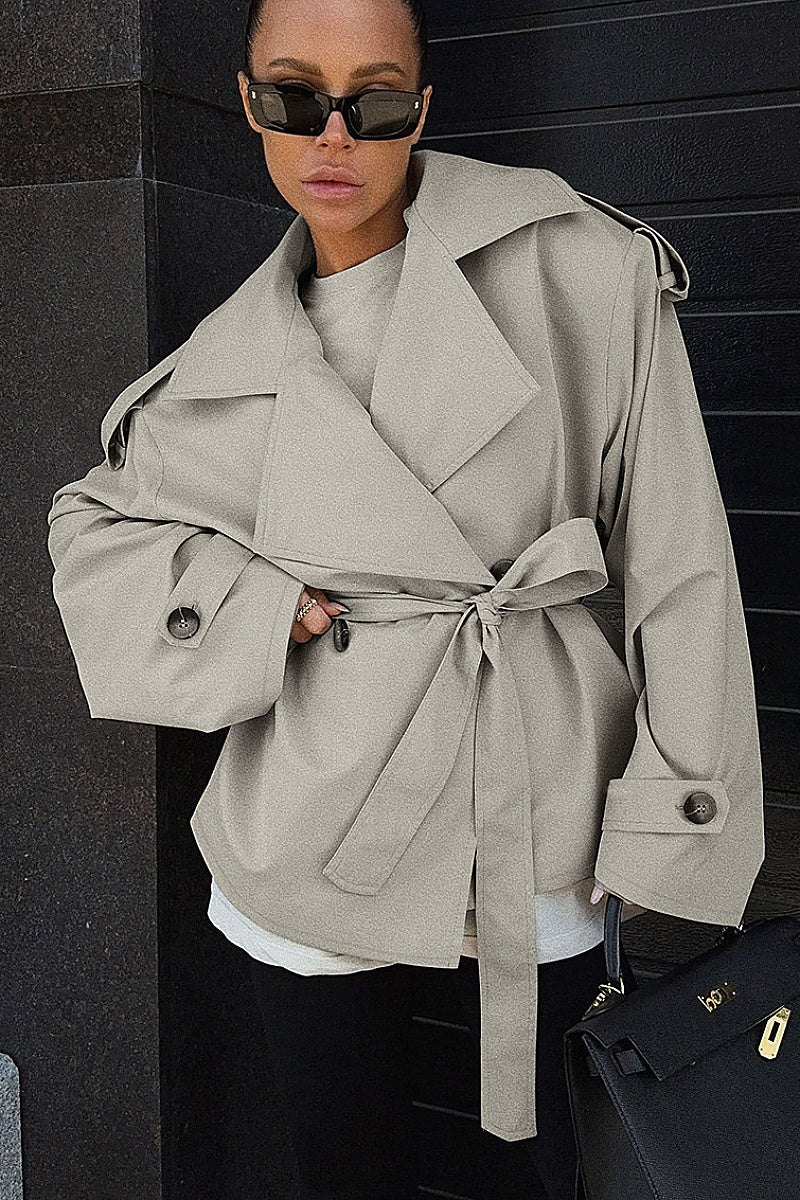 Sae Cream Belted Trench Jacket