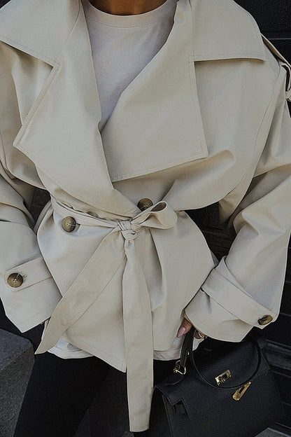 Sae Cream Belted Trench Jacket