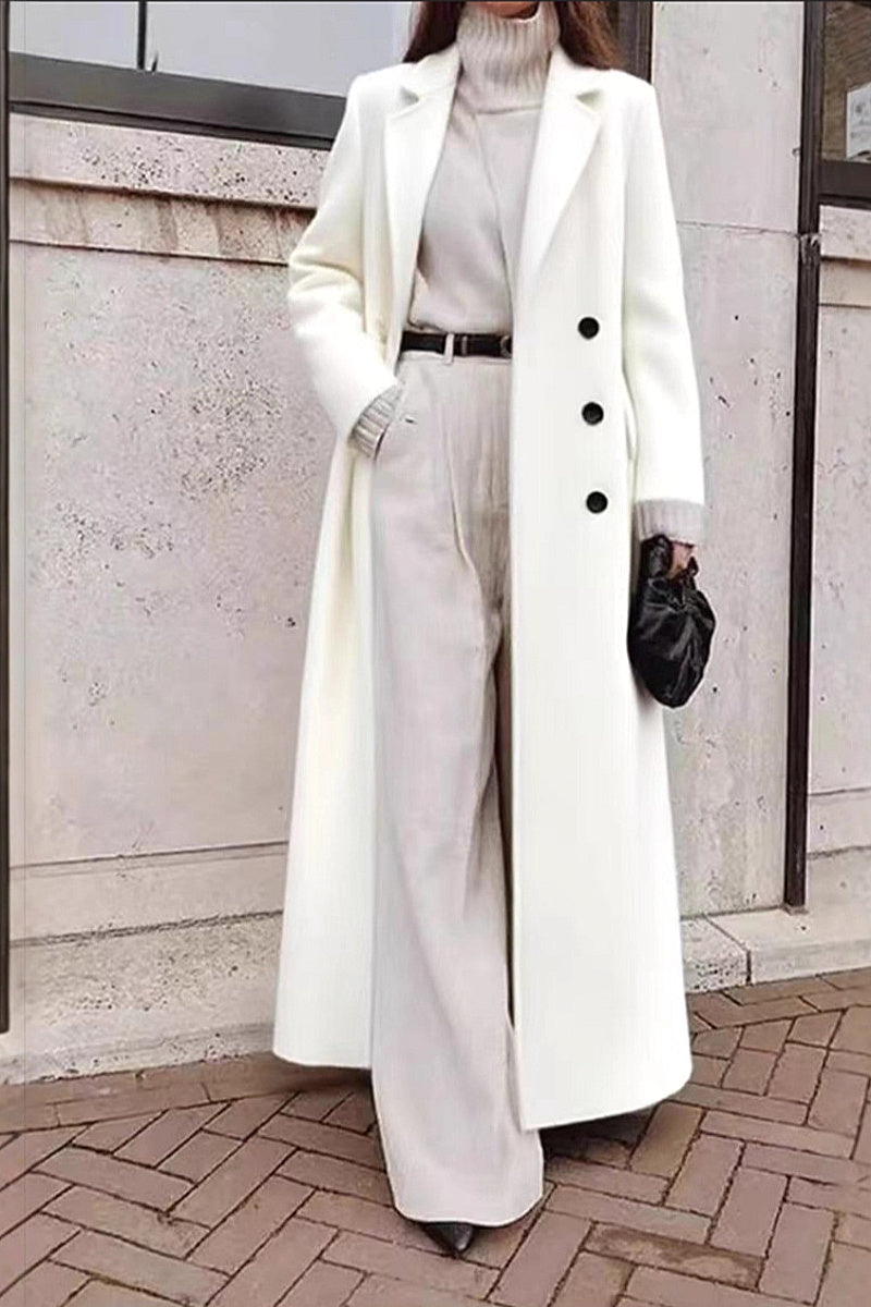Mira Black Long Wool Coat