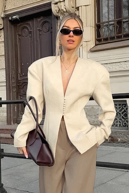 Seorin Cream Tailored Blazer