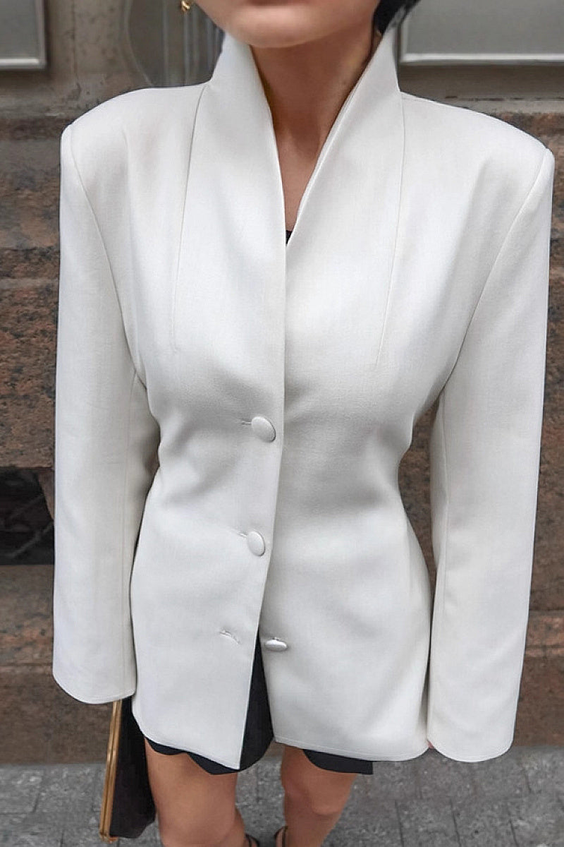 Jeong White Stand-Collar Jacket