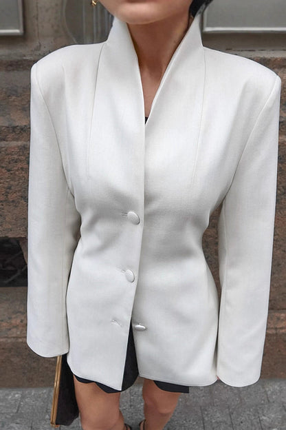 Jeong White Stand-Collar Jacket