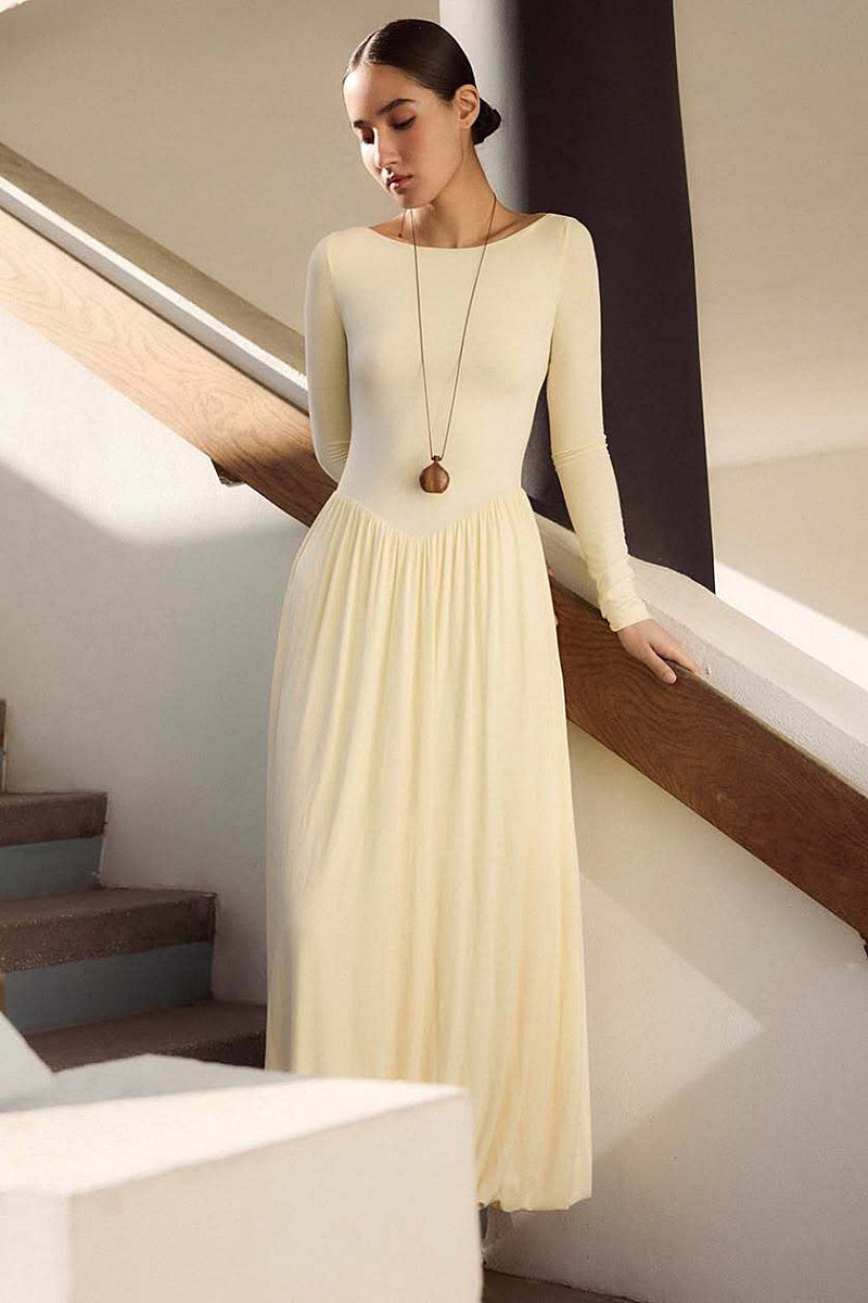 Mina Cream Knit Maxi Dress