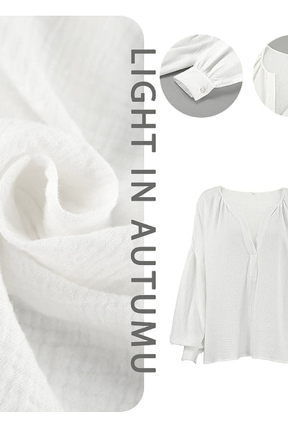 Rian Olive Lantern-Sleeve Shirt