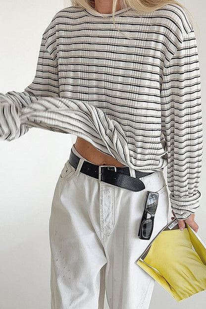 Byeol Striped Knit Long-Sleeve Top