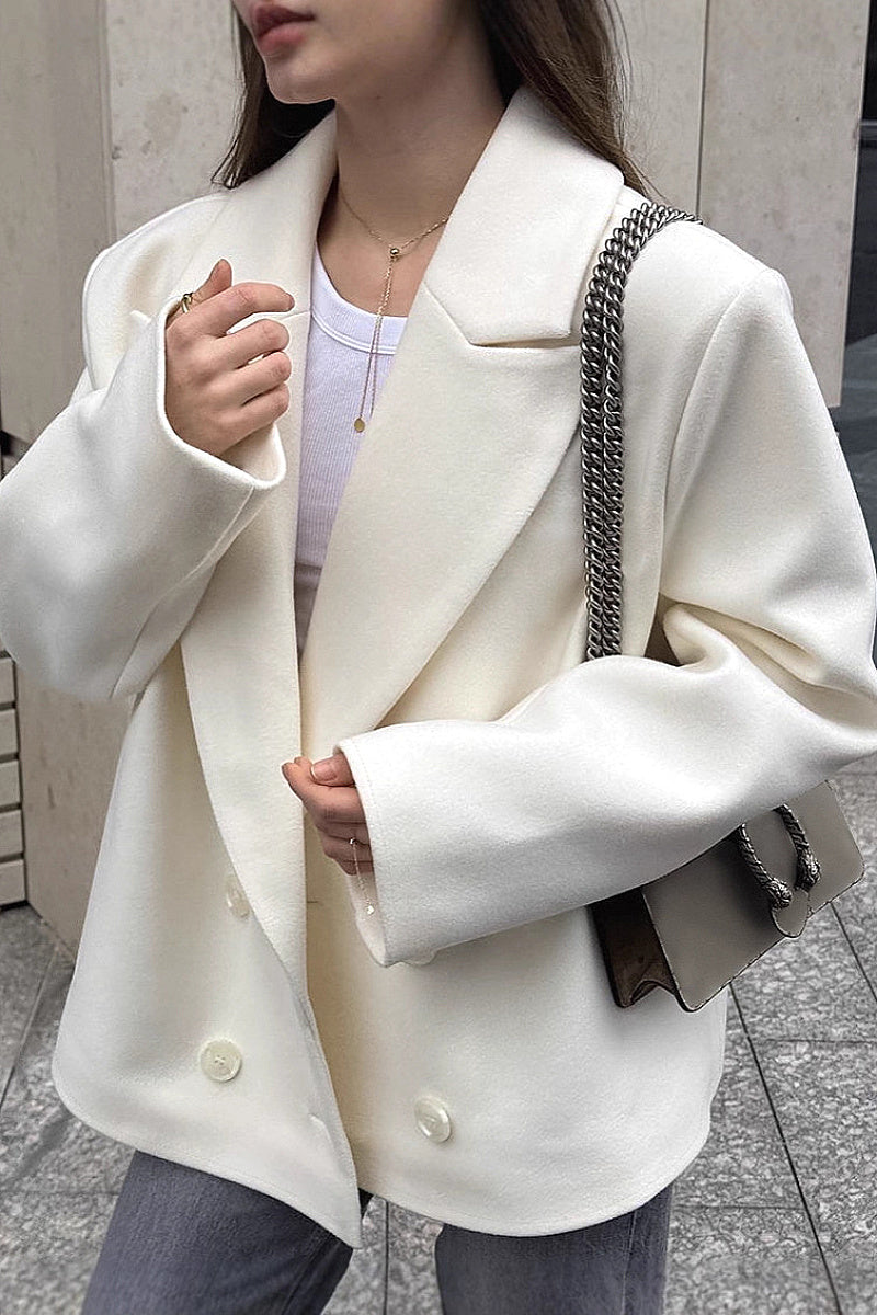 Yura Ivory Oversized Wool Coat