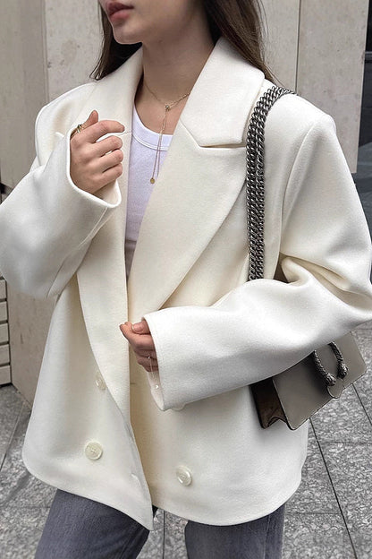 Yura Ivory Oversized Wool Coat