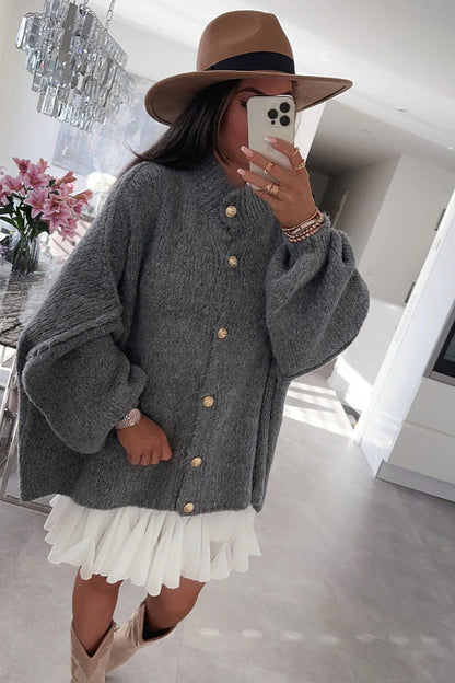 Ara Brown Oversized Knit Cardigan