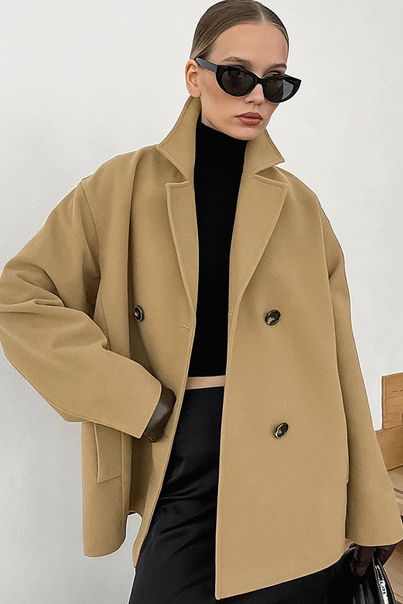 Areum Camel Woolen Short Coat