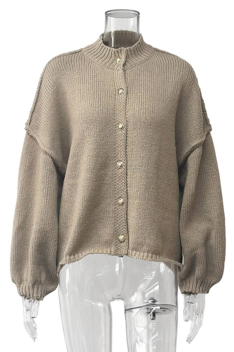 Ara Brown Oversized Knit Cardigan