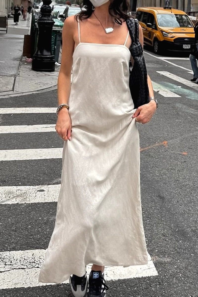 Dain Oat Linen Slip Dress