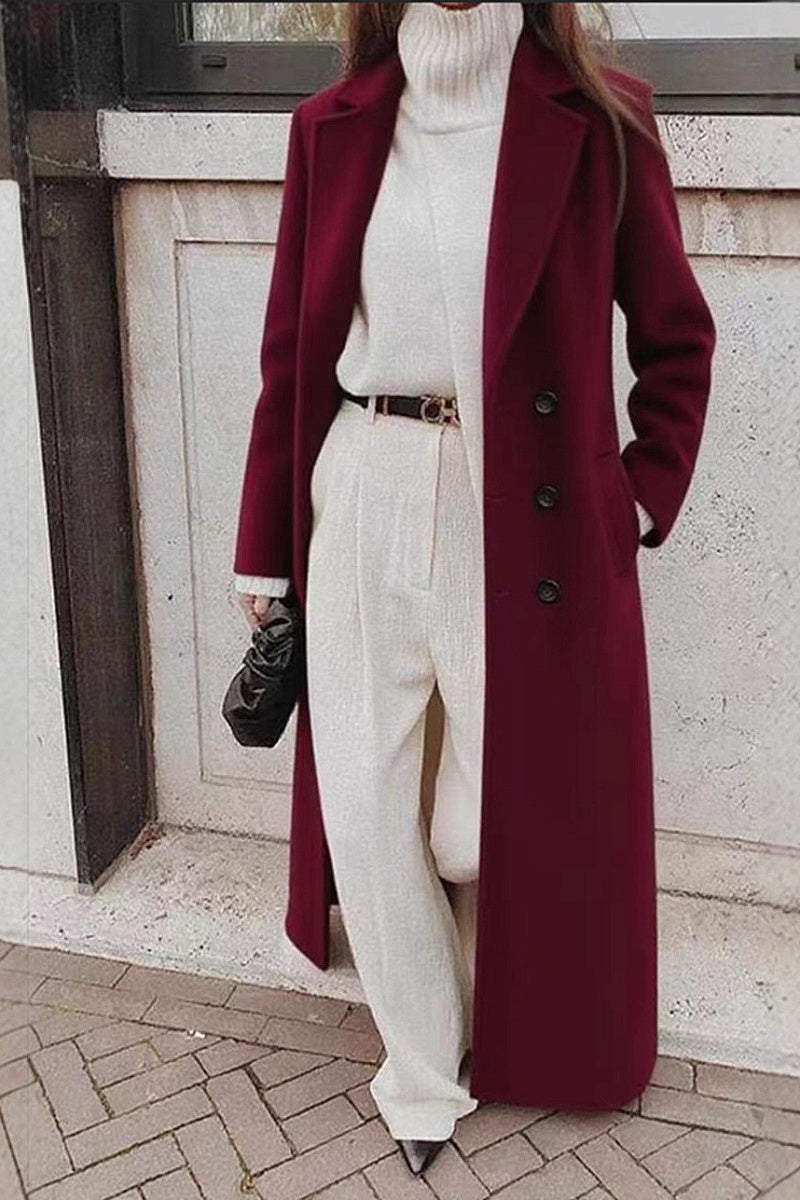 Mira Black Long Wool Coat