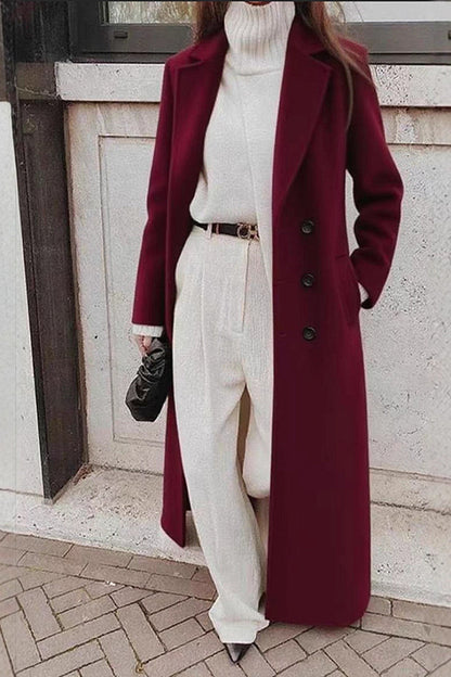 Mira Black Long Wool Coat