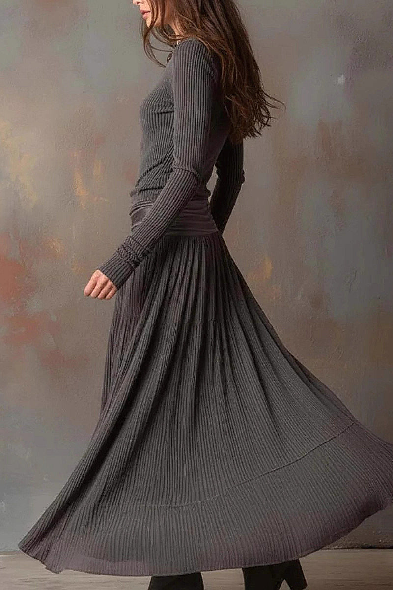 Yuna Ribbed Knit A-Line Dress