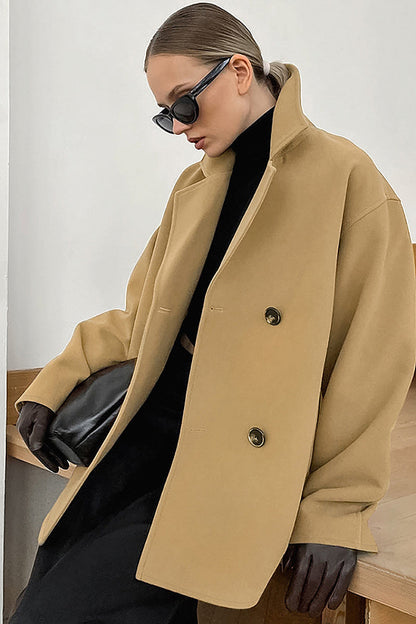 Areum Camel Woolen Short Coat