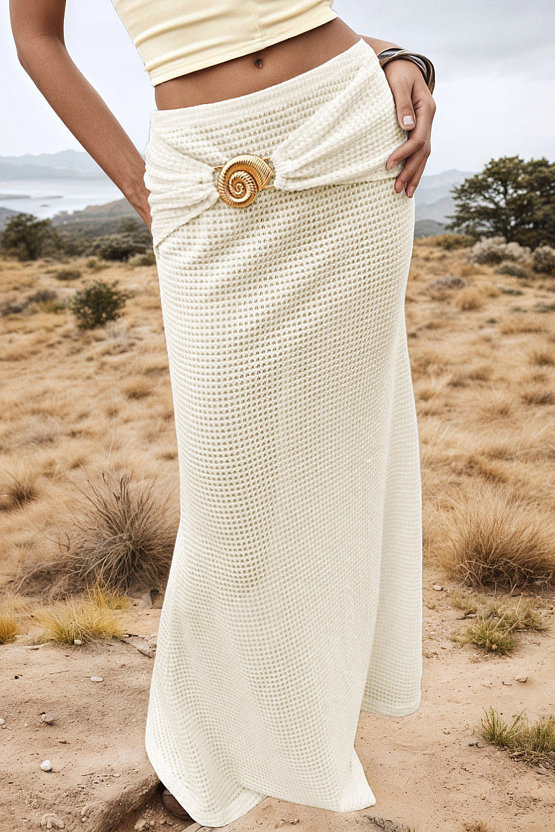Bomi Cream Knit Maxi Skirt