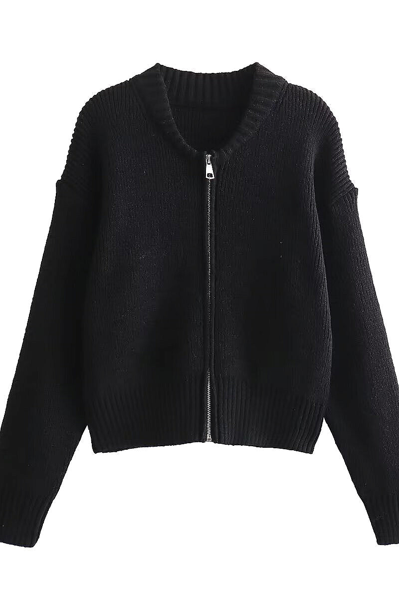 Euna Gray Knit Open Jacket