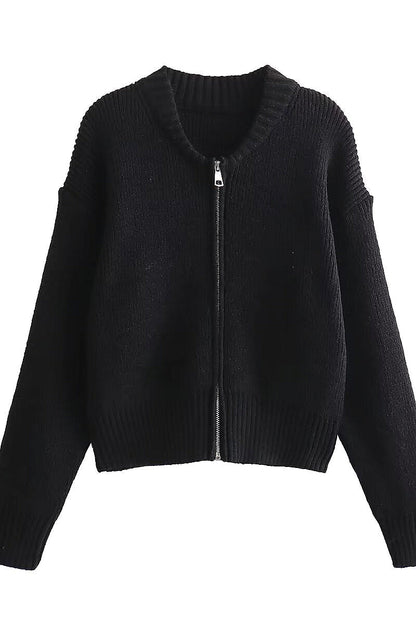 Euna Gray Knit Open Jacket