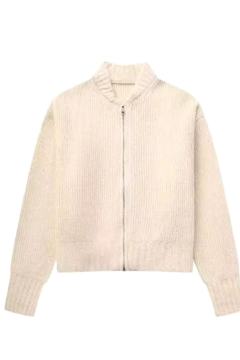 Euna Gray Knit Open Jacket