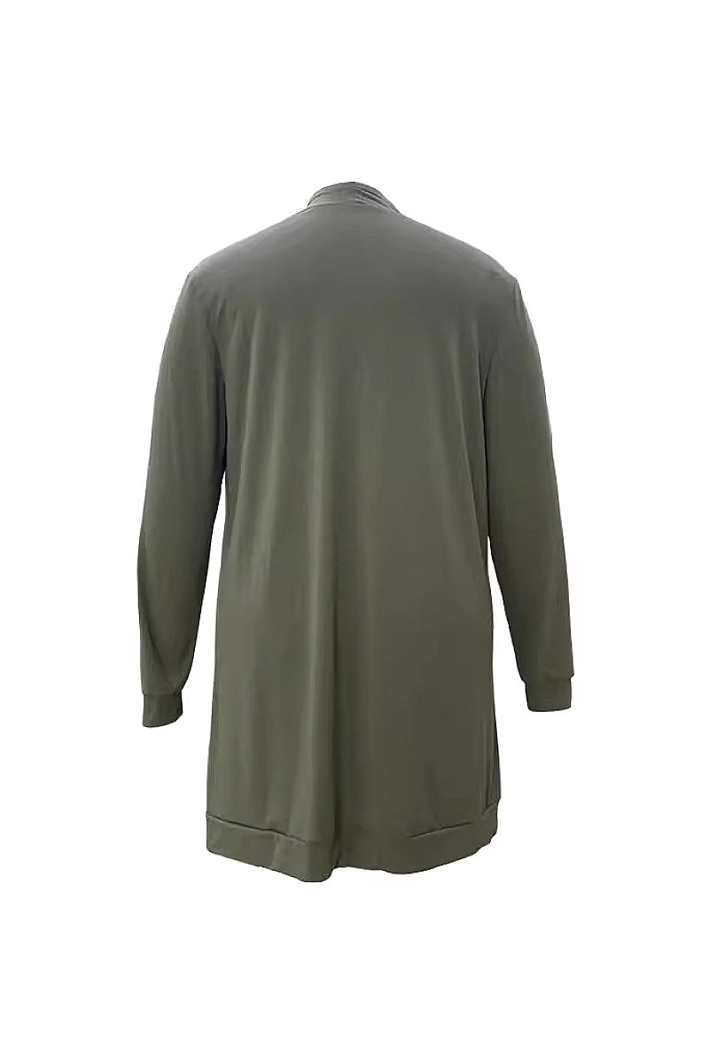 Hayoon Olive Long Open Cardigan