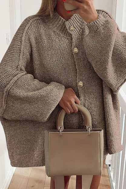 Ara Brown Oversized Knit Cardigan