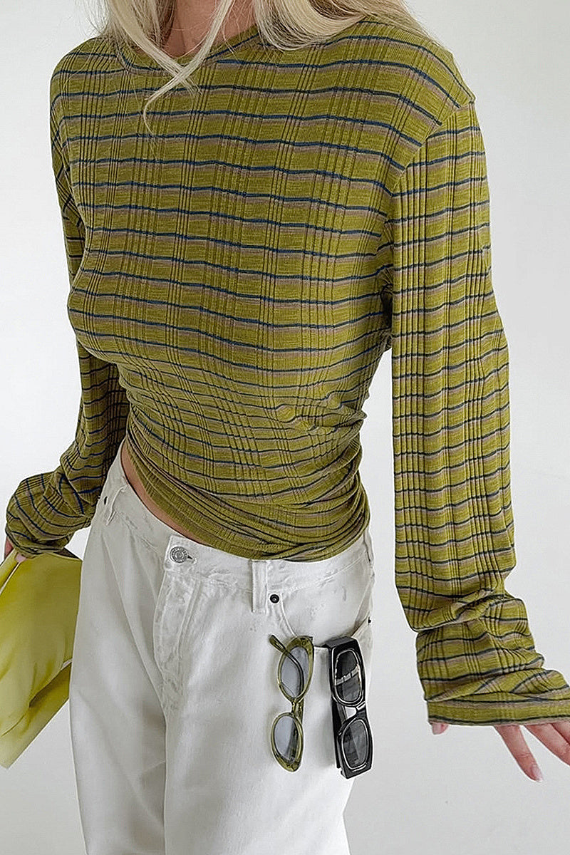 Byeol Striped Knit Long-Sleeve Top