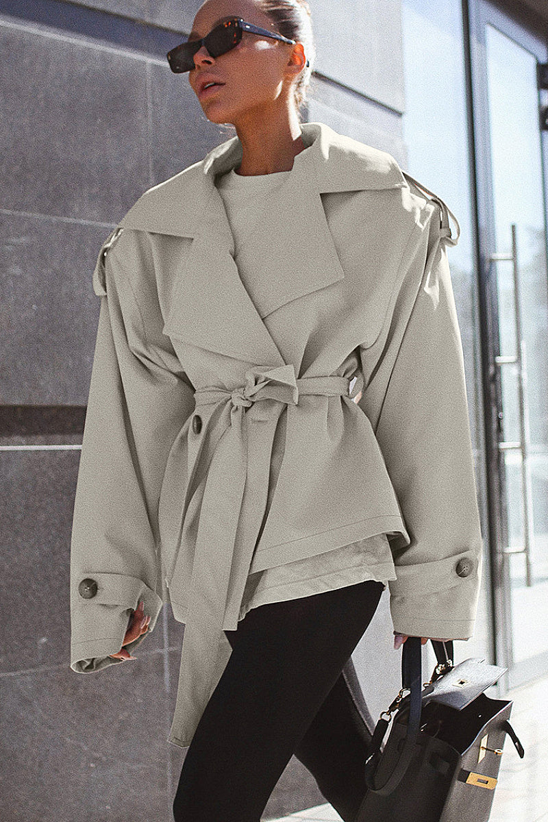 Sae Cream Belted Trench Jacket