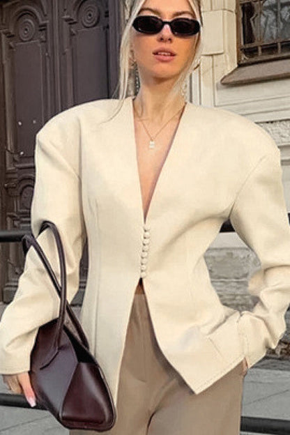 Seorin Cream Tailored Blazer