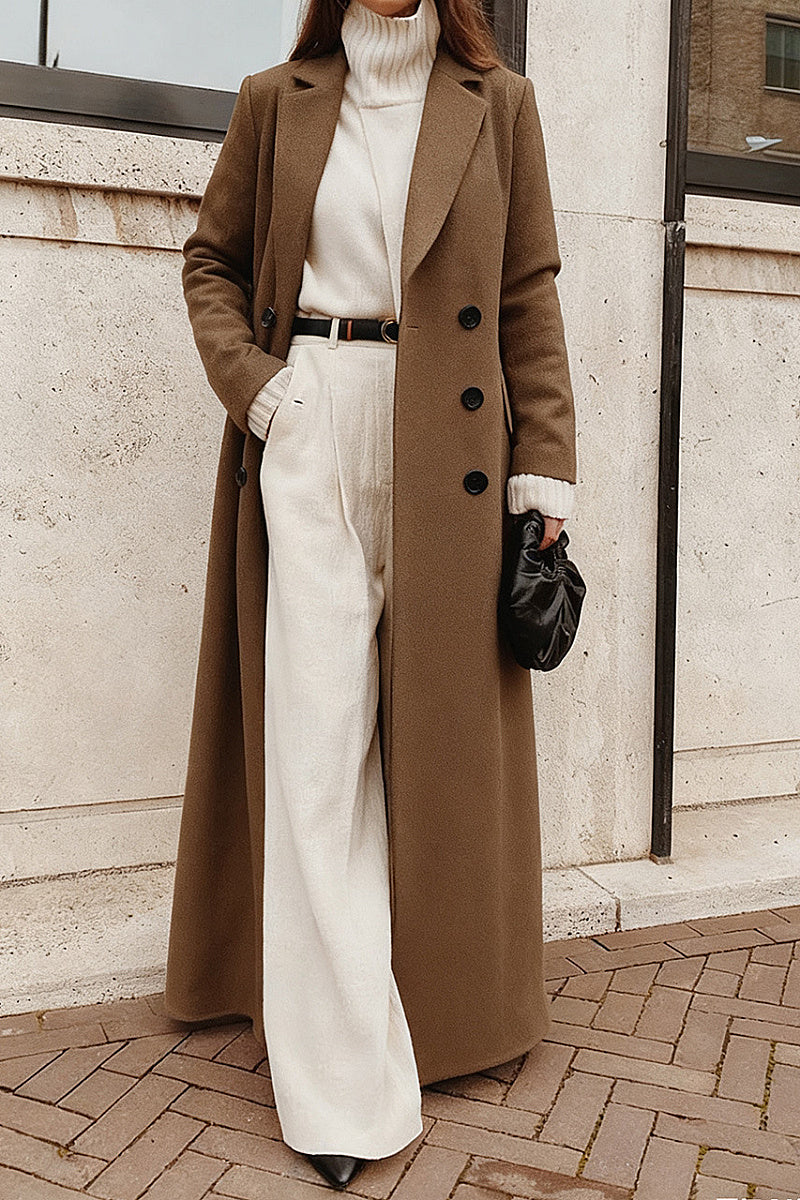 Mira Black Long Wool Coat