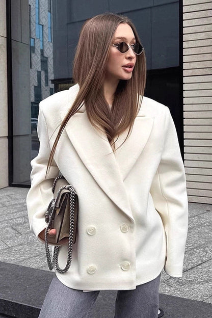 Yura Ivory Oversized Wool Coat