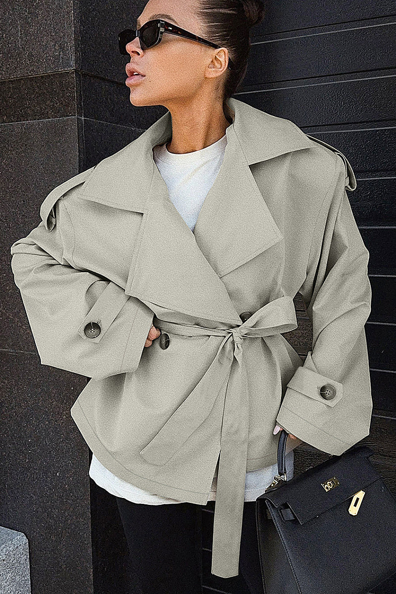 Sae Cream Belted Trench Jacket