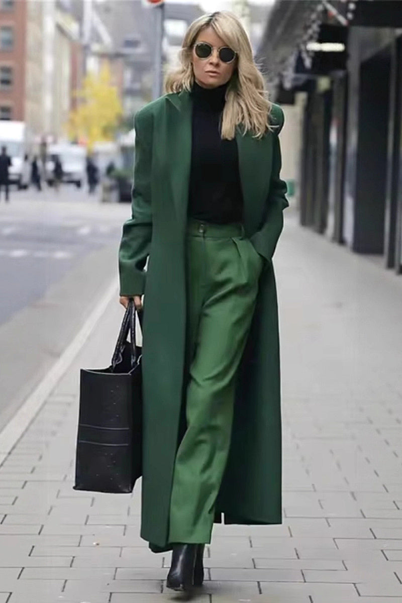 Mira Black Long Wool Coat