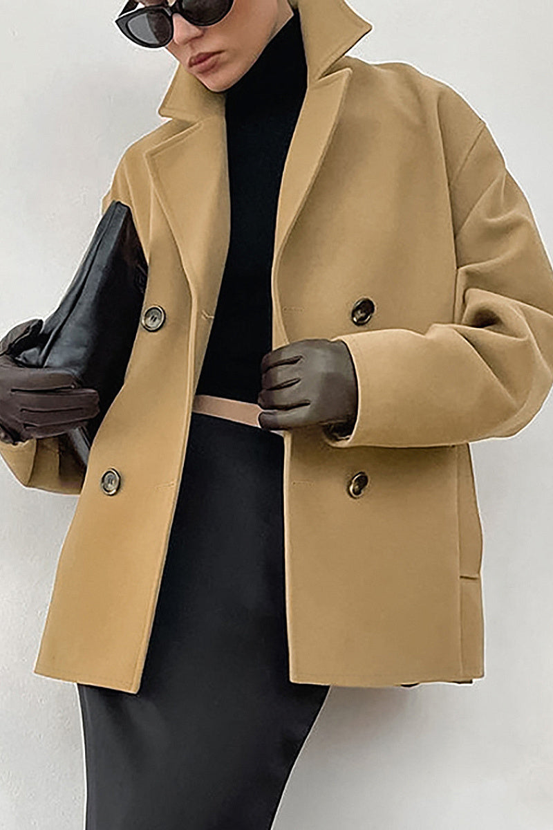 Areum Camel Woolen Short Coat