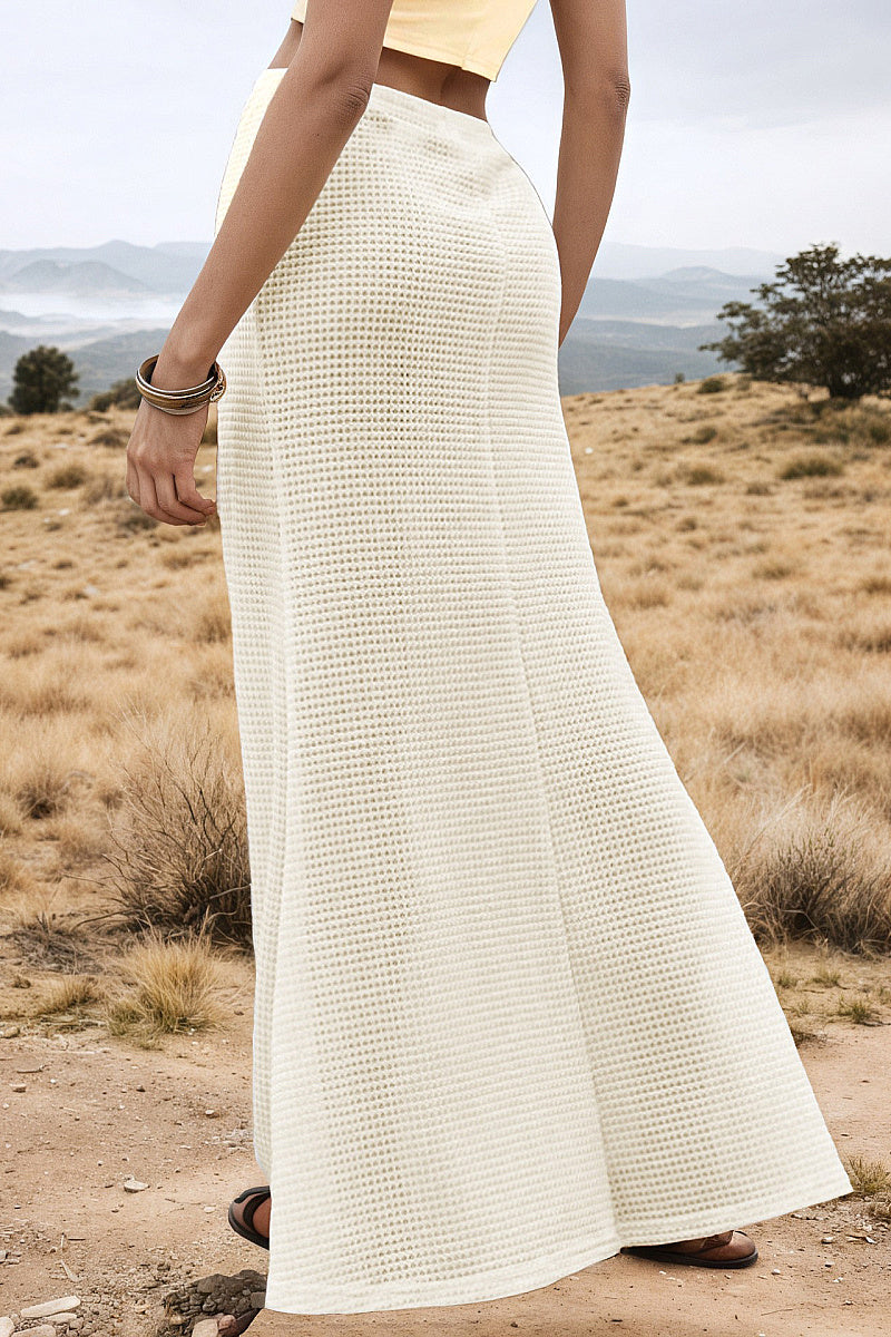 Bomi Cream Knit Maxi Skirt