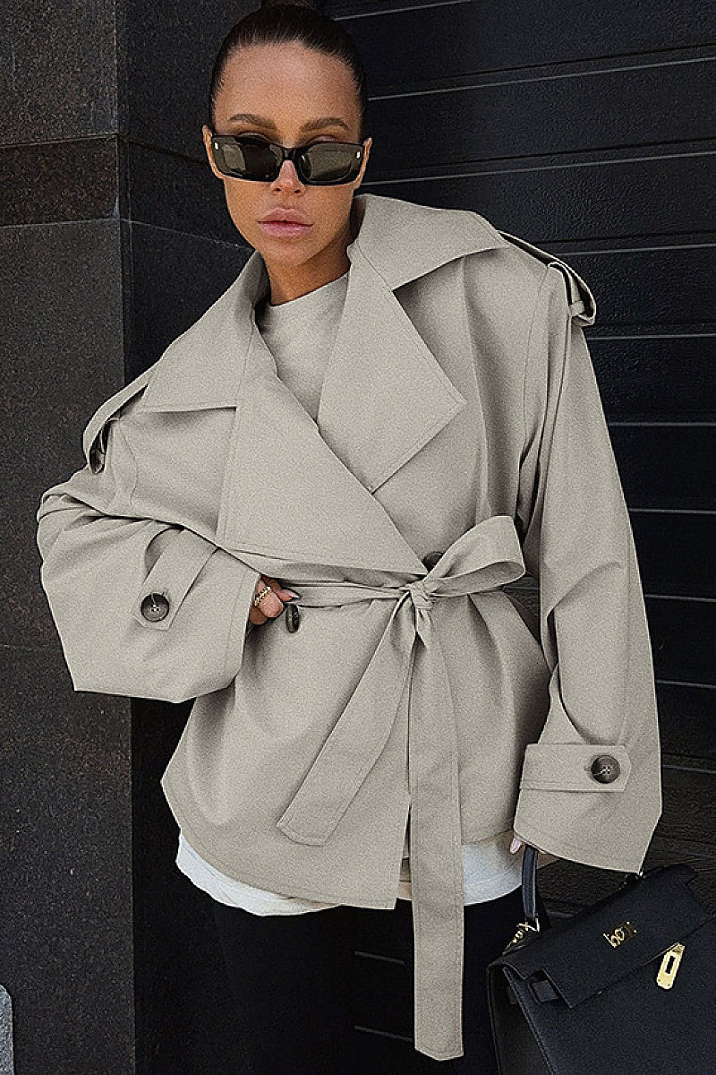 Sae Cream Belted Trench Jacket