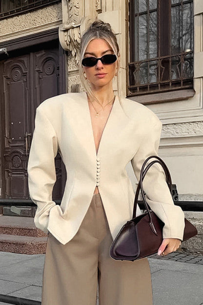 Seorin Cream Tailored Blazer