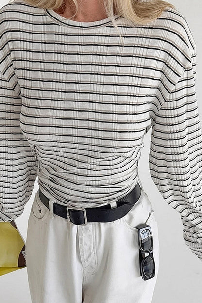 Byeol Striped Knit Long-Sleeve Top